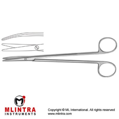 Salyer Dissecting Scissor for Cleft Palate Curved - Fine Pattern Stainless Steel, 18 cm - 7"